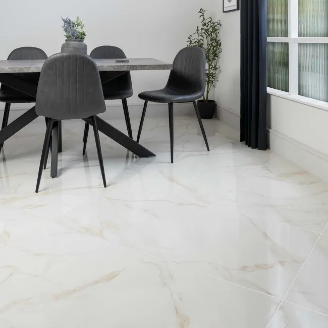 Palatina Gold Gloss 60x60 Marble Effect Tiles
