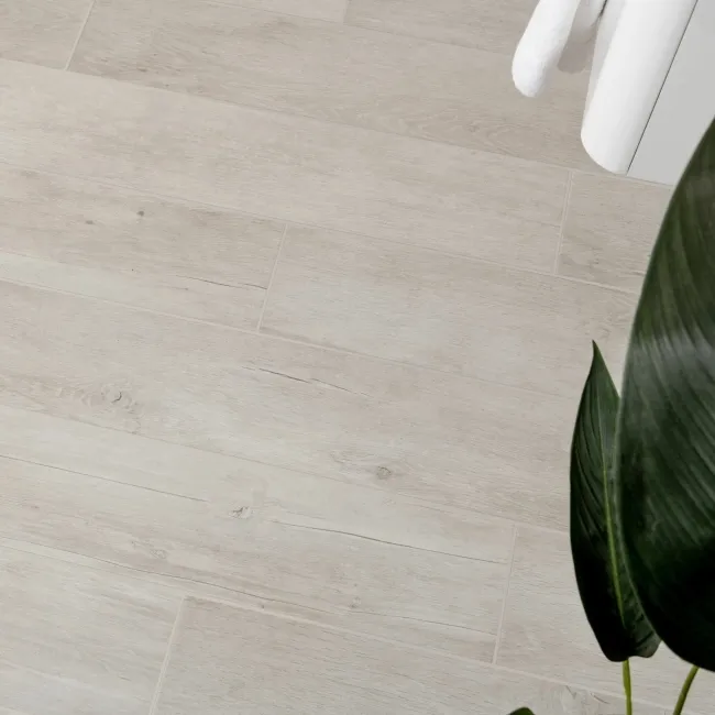 Lenk White Wood Effect Tiles