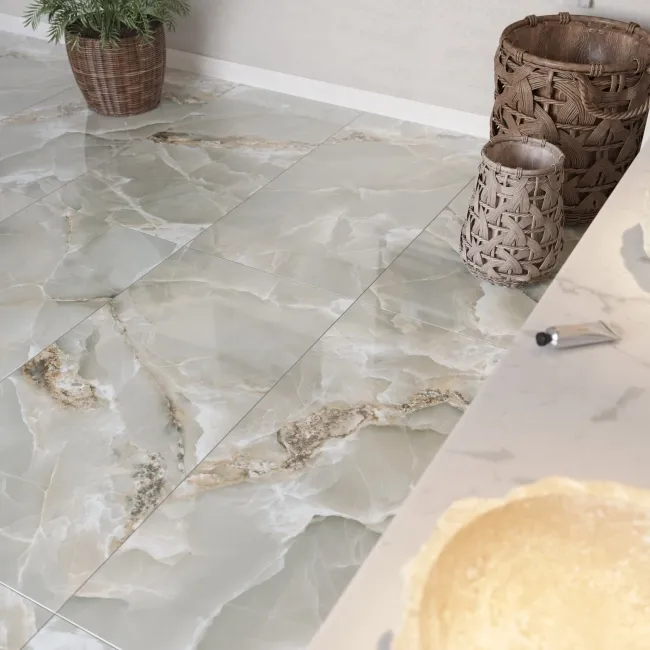 Omnia Sage Green Polished Rectified Wall and Floor Tiles