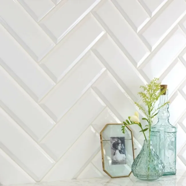 Ingot Blanco White Gloss Metro Tiles 225x75