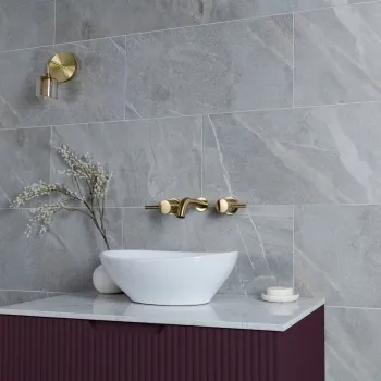 Granby Light Grey Matt Stone Effect Wall And Floor Rectified Tiles