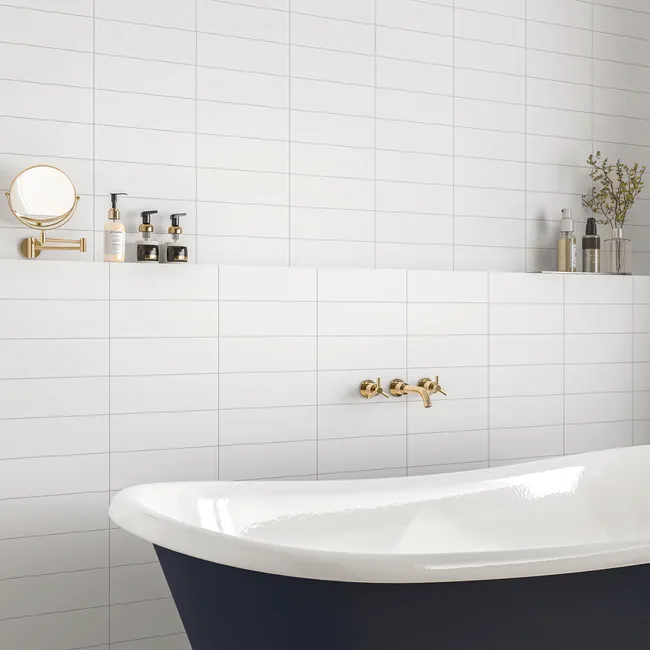 Bricks White Matt Ceramic Metro Wall Tiles 300x100x7mm