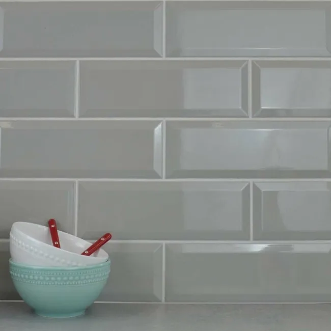 Metro Light Grey Gloss 300X100 Wall Tiles