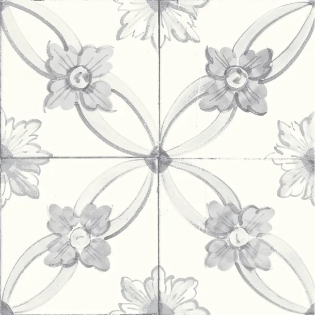 Nikea Grey Patterned  Matt Porcelain Wall and Floor Tile