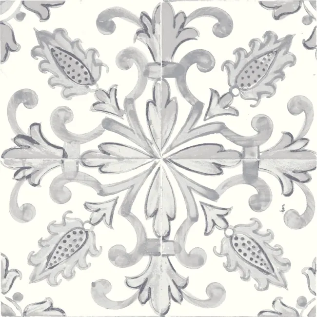 Nikea Grey Patterned  Matt Porcelain Wall and Floor Tile