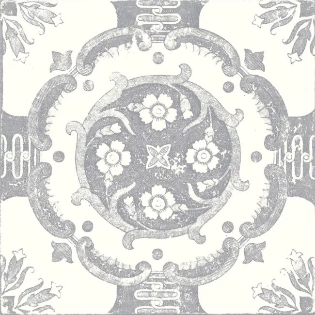 Nikea Grey Patterned  Matt Porcelain Wall and Floor Tile