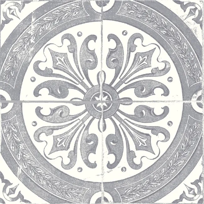 Nikea Grey Patterned  Matt Porcelain Wall and Floor Tile