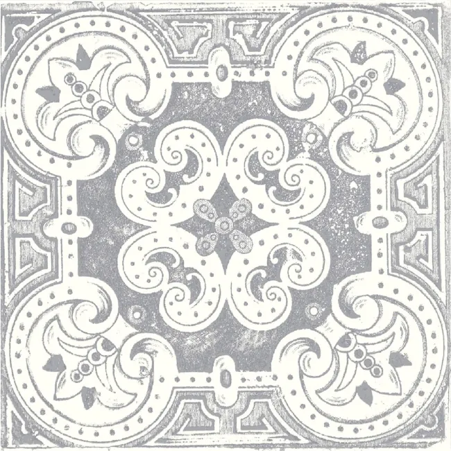 Nikea Grey Patterned  Matt Porcelain Wall and Floor Tile