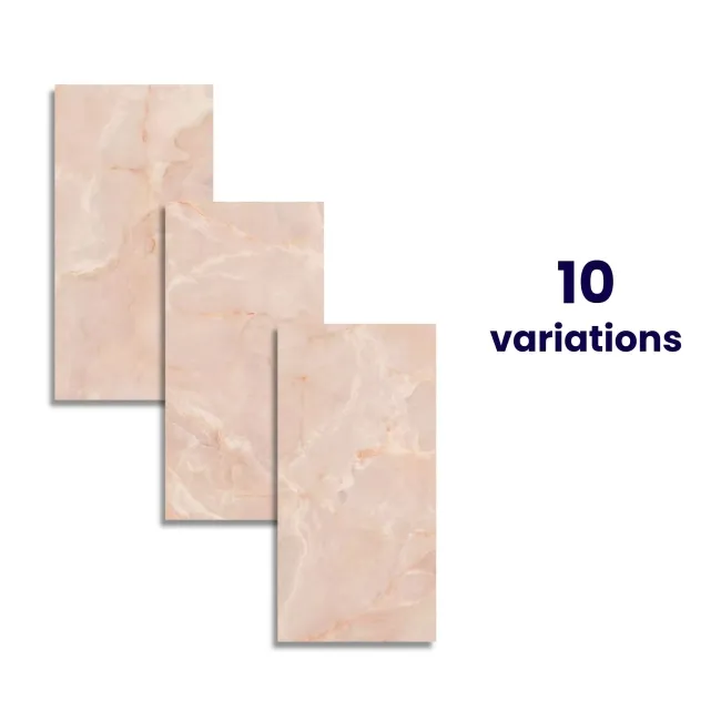 Lux Noor peach Marble Effect Tile