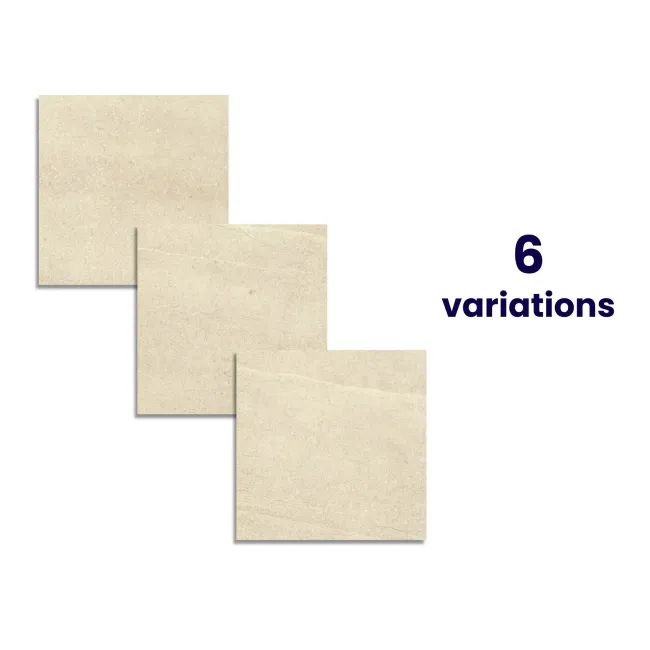 New Pietra Beige Rectified Matt Stone Effect Tile 600x600x7mm