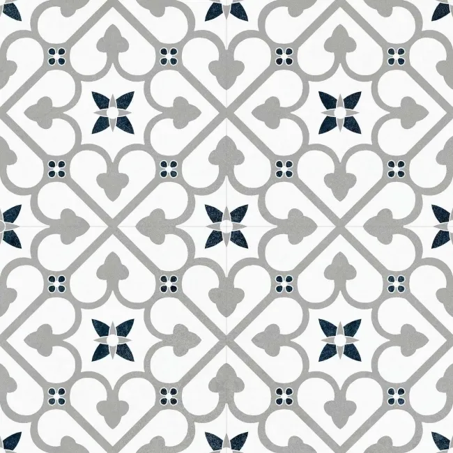 Bello Brighton Matt Grey Patterned Floor Tiles 45x45