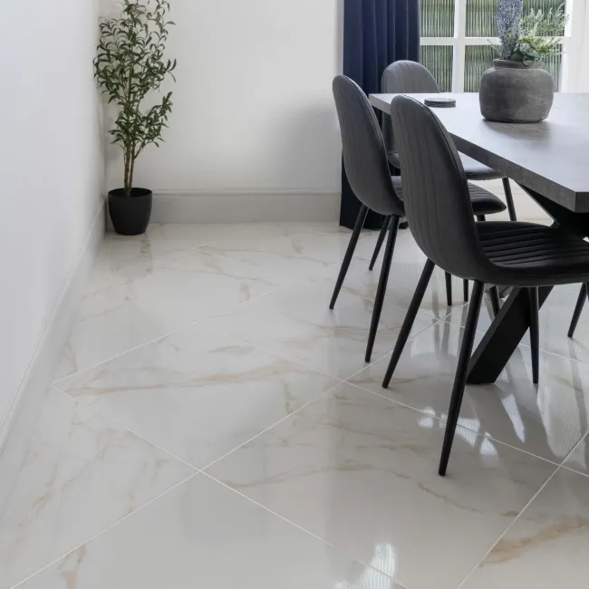 Palatina Gold Gloss 60x60 Marble Effect Tiles
