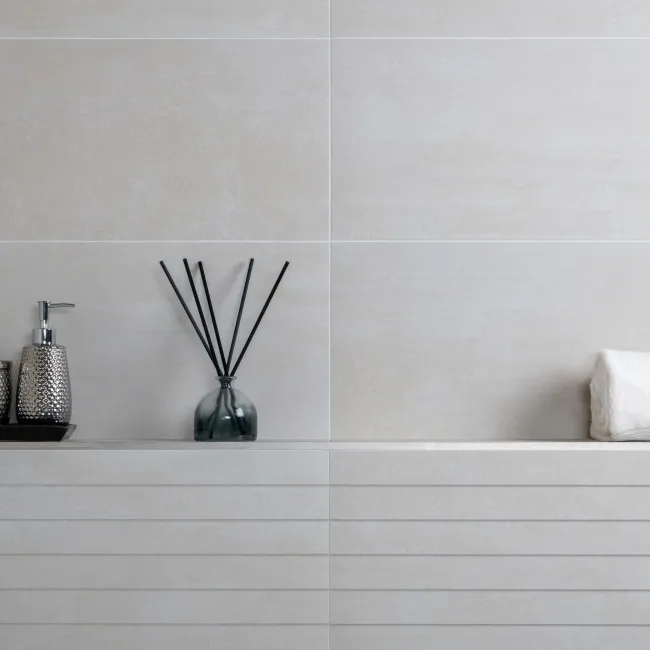 Porto Ivory Matt Concrete Effect Wall and Floor Tiles
