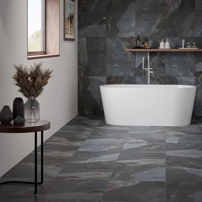 Newstone Sapphire Blue Matt Slate Effect Wall and Floor Tiles