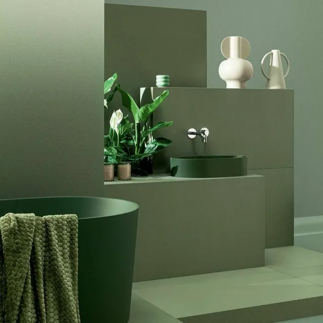 Cielo Verde Green Matt Plain Tiles 598x598