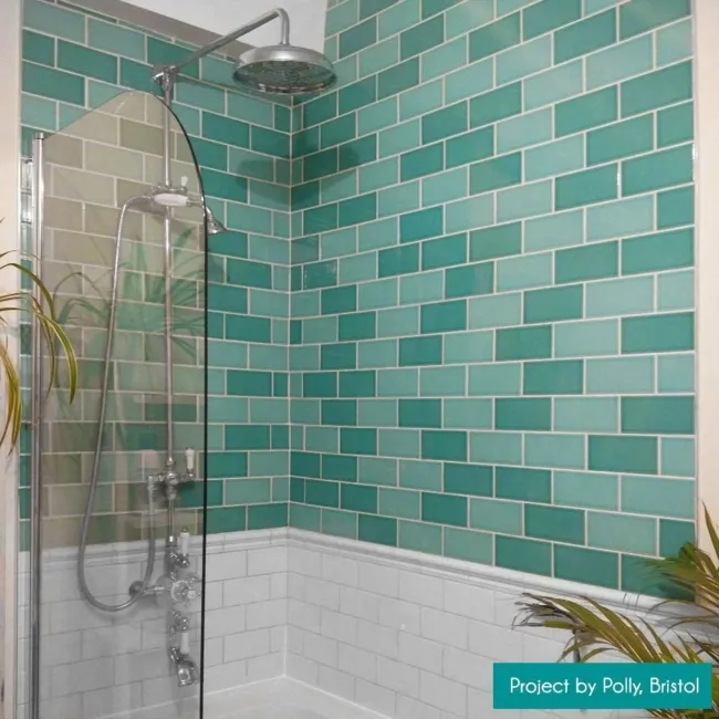 Liso Craquele Verde Azulado Green Metro Tiles 75x150