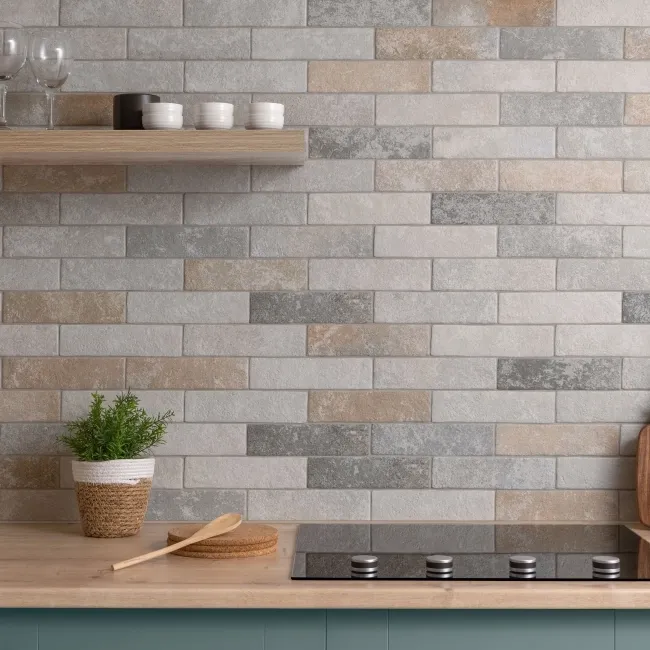 Provence Mix Beige Matt Brick Effect Tiles 62x235x9mm