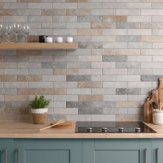 Provence Mix Beige Matt Brick Effect Tiles 62x235x9mm