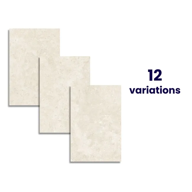 Alba Ivory Stone Effect Matt Porcelain Outdoor Slab Tile