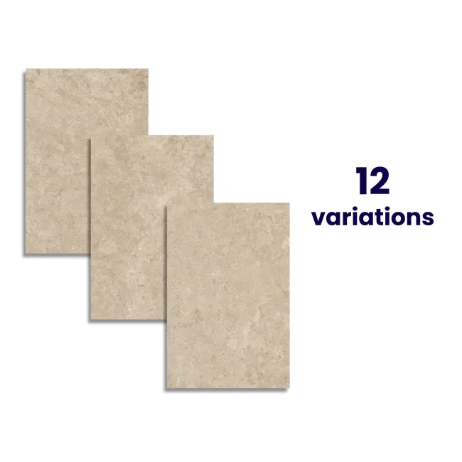 Alba Greige Stone Effect Matt Porcelain Outdoor Slab Tile