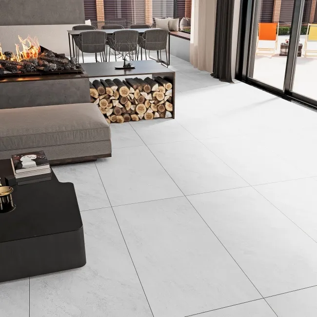 Touch Stone White Stone Effect Matt Porcelain Wall and Floor Tile