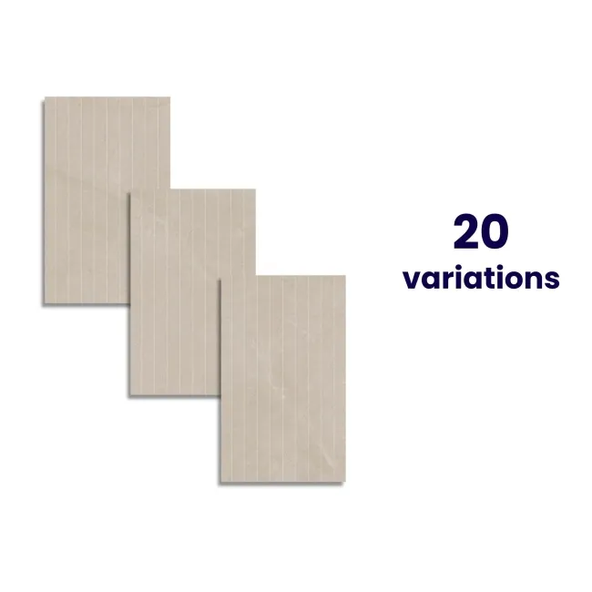 Artan Cream Decor Matt Stone Effect Wall Tiles 550x330x8.8mm