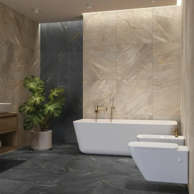 Granby Beige Matt Stone Effect Wall And Floor Tiles 597x597