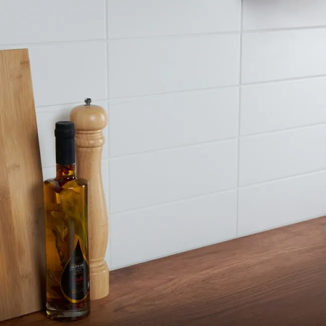 Bricks White Matt Ceramic Metro Wall Tiles 300x100x7mm