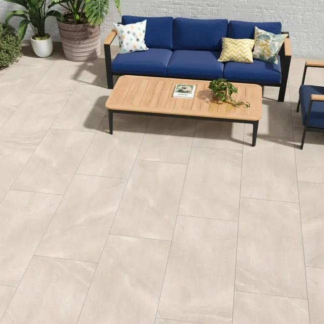 New Pietra Beige Rectified Stone Effect Slab 1200x600x20mm