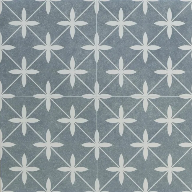 Poole Azul Matt Patterned Floor Tiles 450x450