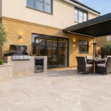 Amalfi Cream Stone Effect Matt Porcelain Outdoor Slab Tile