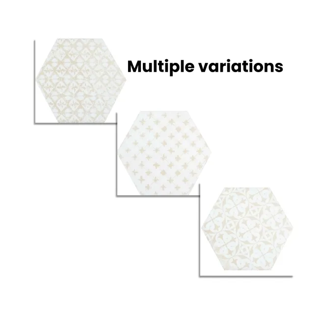 Souk Cream Patchwork Hexagon Tiles 15x15cm