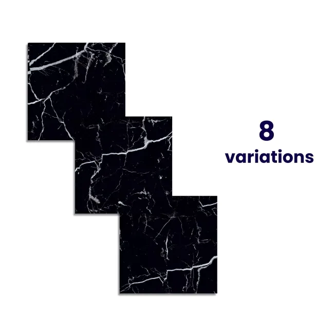 Genova Black Polished Marble Effect 600x600