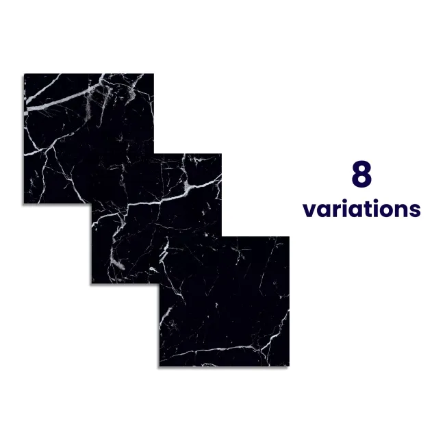 Genova Black Matt Marble Effect 600x600