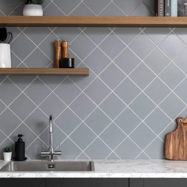 Monocolour Plata Grey Flat Matt Square 150x150