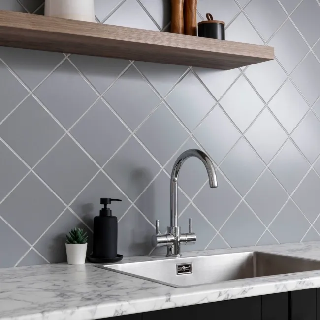 Monocolour Plata Grey Flat Matt Square 150x150