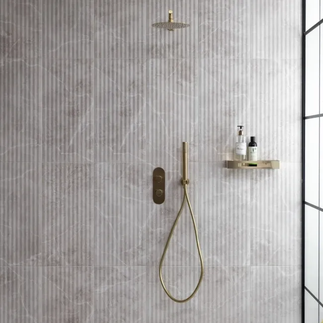 Agora Light Grey Matt Marble Effect Decor Wall Tile 600x300