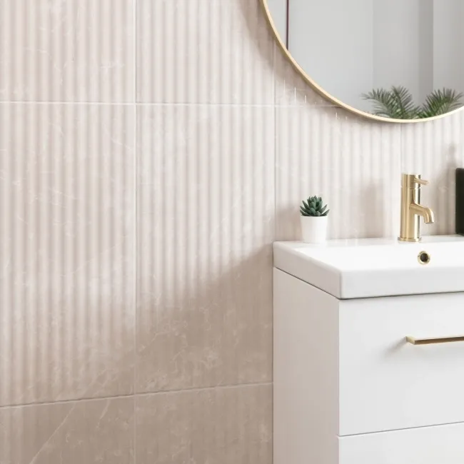 Imperial Warm White Gloss marble Effect Decor Wall Tile 600x300