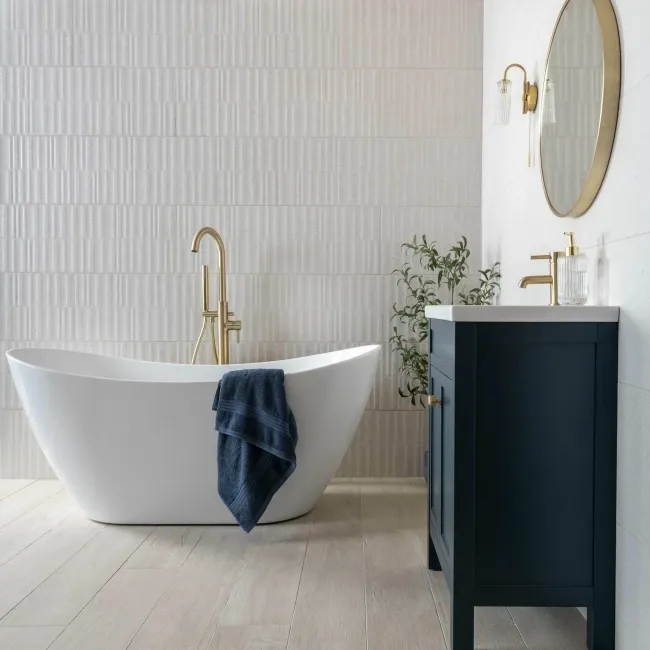 Manhattan Bone Wavy Stone Effect Tiles