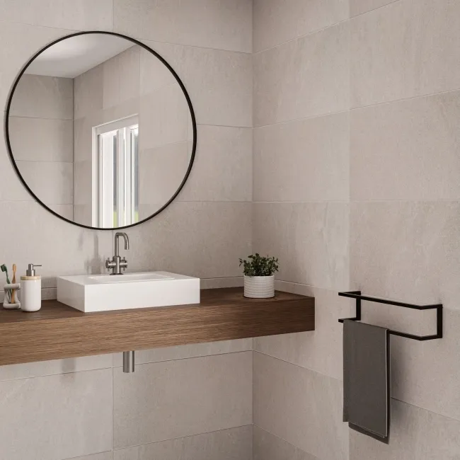 Etna Bone Light Grey Stone Effect Wall and Floor Tile