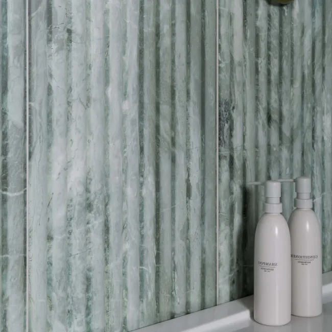 Fluted Travertino Jungle Green Decor Wall Tiles