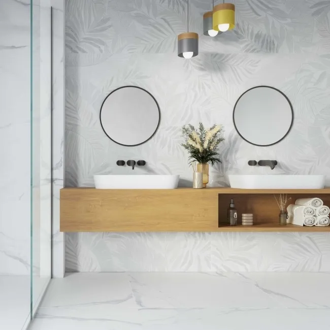 Forall White Matt Patterned Wall Tiles