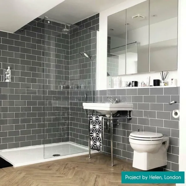 Liso Plata Grey Brillo Metro Tiles 100x200