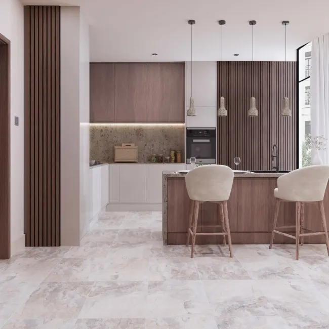 Keystone Cream Stone Effect Wall and Floor Tiles