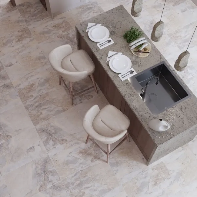 Keystone Cream Stone Effect Wall and Floor Tiles