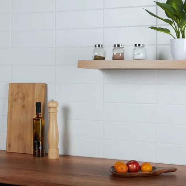 Bricks White Matt Ceramic Metro Wall Tiles 300x100x7mm