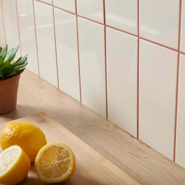 Liso Bone Cream Gloss Metro Tiles 100x200