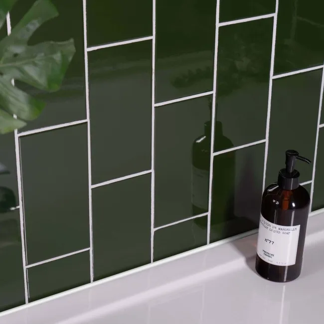 Liso Verde Green Gloss Metro Tiles 100x200