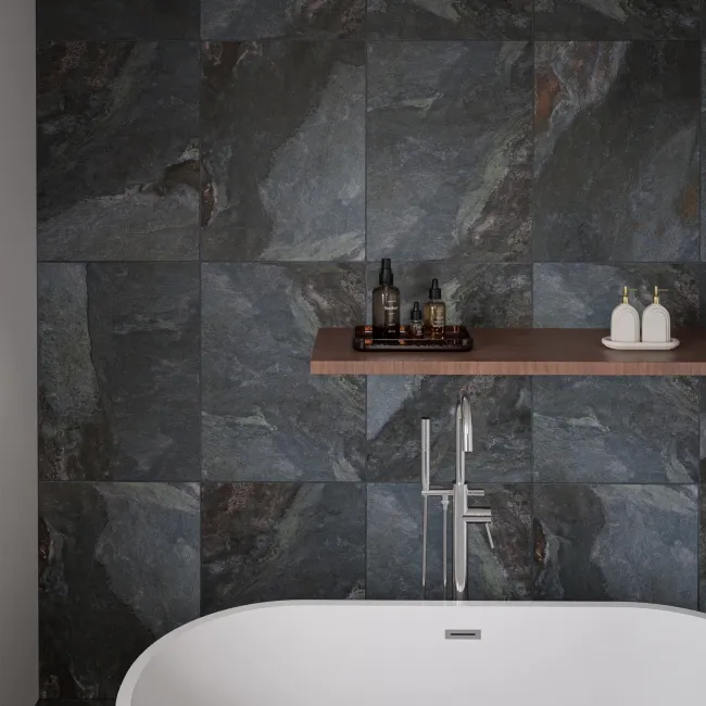 Newstone Sapphire Blue Matt Slate Effect Wall and Floor Tiles