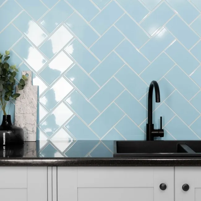 Monocolour Aire Blue Flat Gloss Metro 200x100
